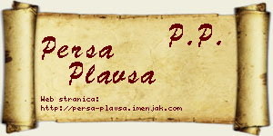 Persa Plavša vizit kartica